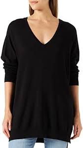 Svart Stickad Tröja för Kvinnor - KAFFE CURVE KCmachi