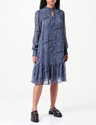 Kaffe Damklänning med Lång Ärmar och Hög Hals