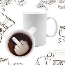 Långfingermugg - Rolig mugg med långfinger