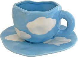 Trendig Blå Moln Kaffe- och Te-set