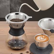 PIQIUQIU 400 ml Pour Over Kaffebryggare i Glas