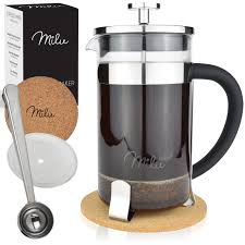 Milu Fransk Kaffepress - Glas & Rostfål