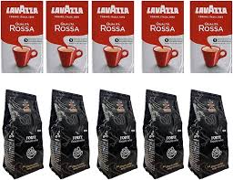 5 x Lavazza Crema e Gusto Rossa & 5 x Italiensk Gourmet Kaffe