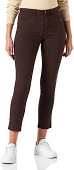 Kaffe Slim Leg 7/8 Byxor för Dam - Java