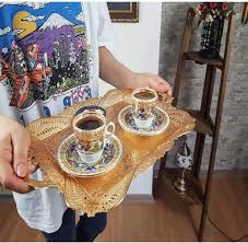 Guldmarockansk Serveringsbricka för Te och Kaffe