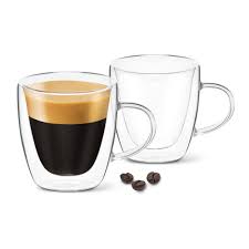 DLux Espresso-koppar i dubbelväggigt klart glas