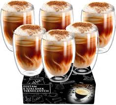 Latte Macchiato Glas Set 6 st | Dubbelväggigt Thermoglas 350 ml